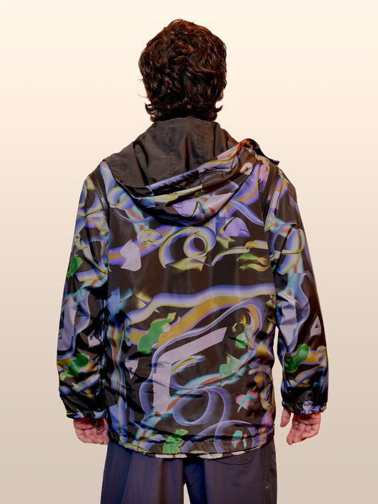 Convertible Nylon Wind Jacket - Purple&Black