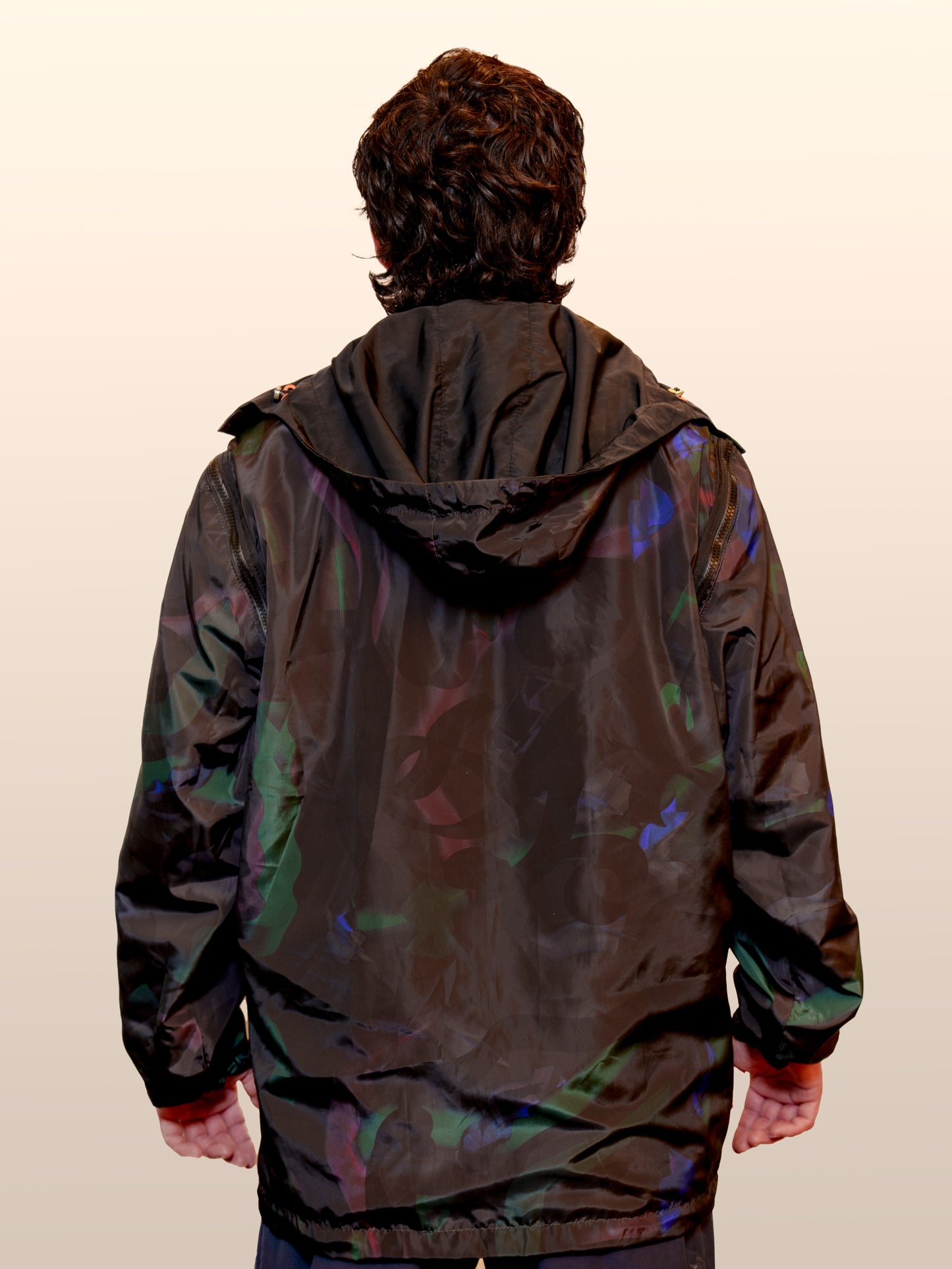 Convertible Nylon Wind Jacket - Orange&Black