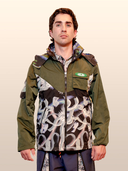 Convertible Nylon Wind Jacket - Beige&Black